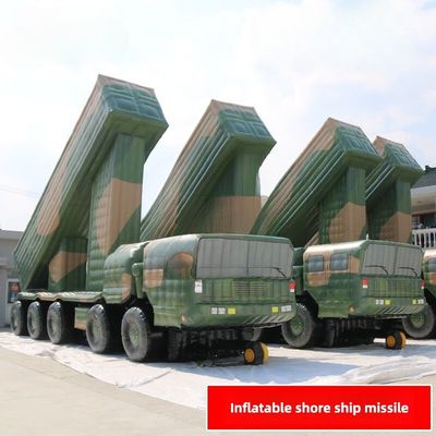 Shore Ship Missile Vehicle 2 opblaasbare grote bloemencamouflage 1 tot 1 op maat gemaakt Oxford-doek